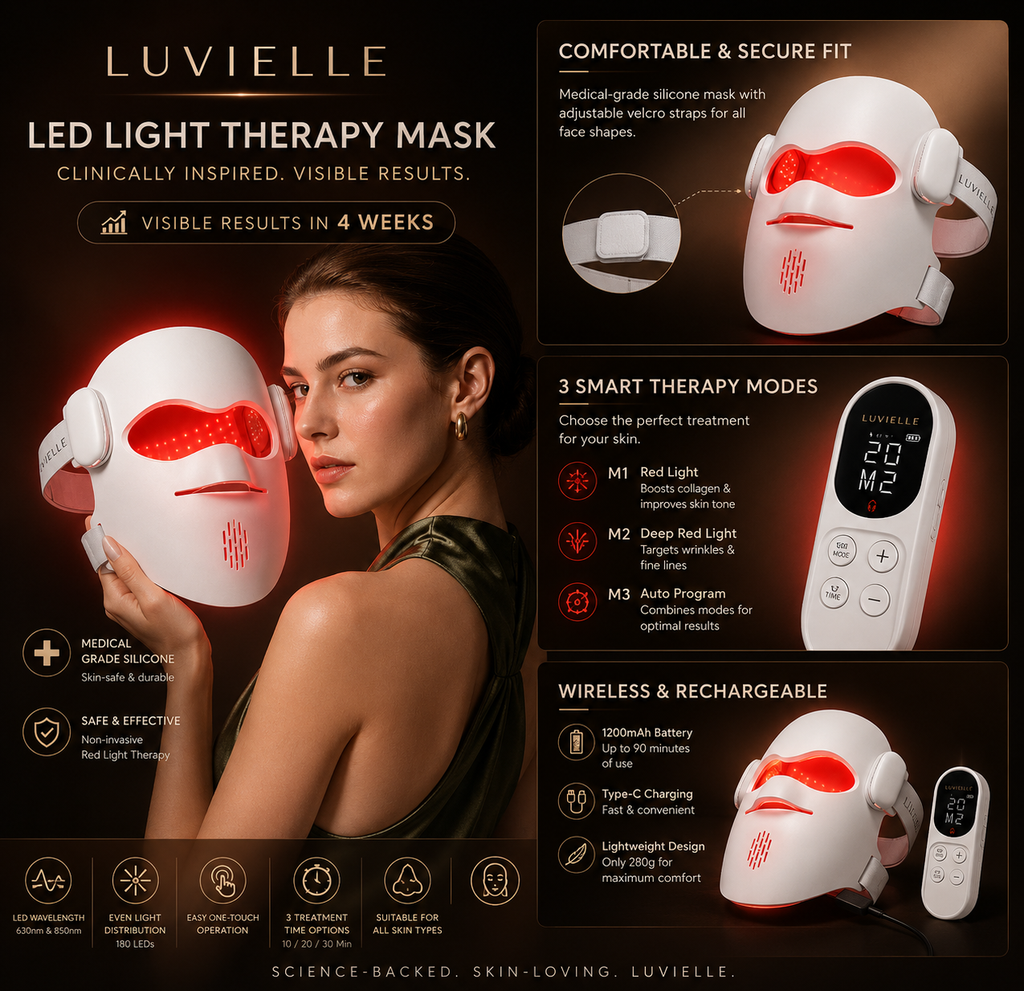 LUVIELLE 4D Laser Light Therapy Mask — Medical-Grade VCSEL Technology for Anti-Aging & Skin Renewal