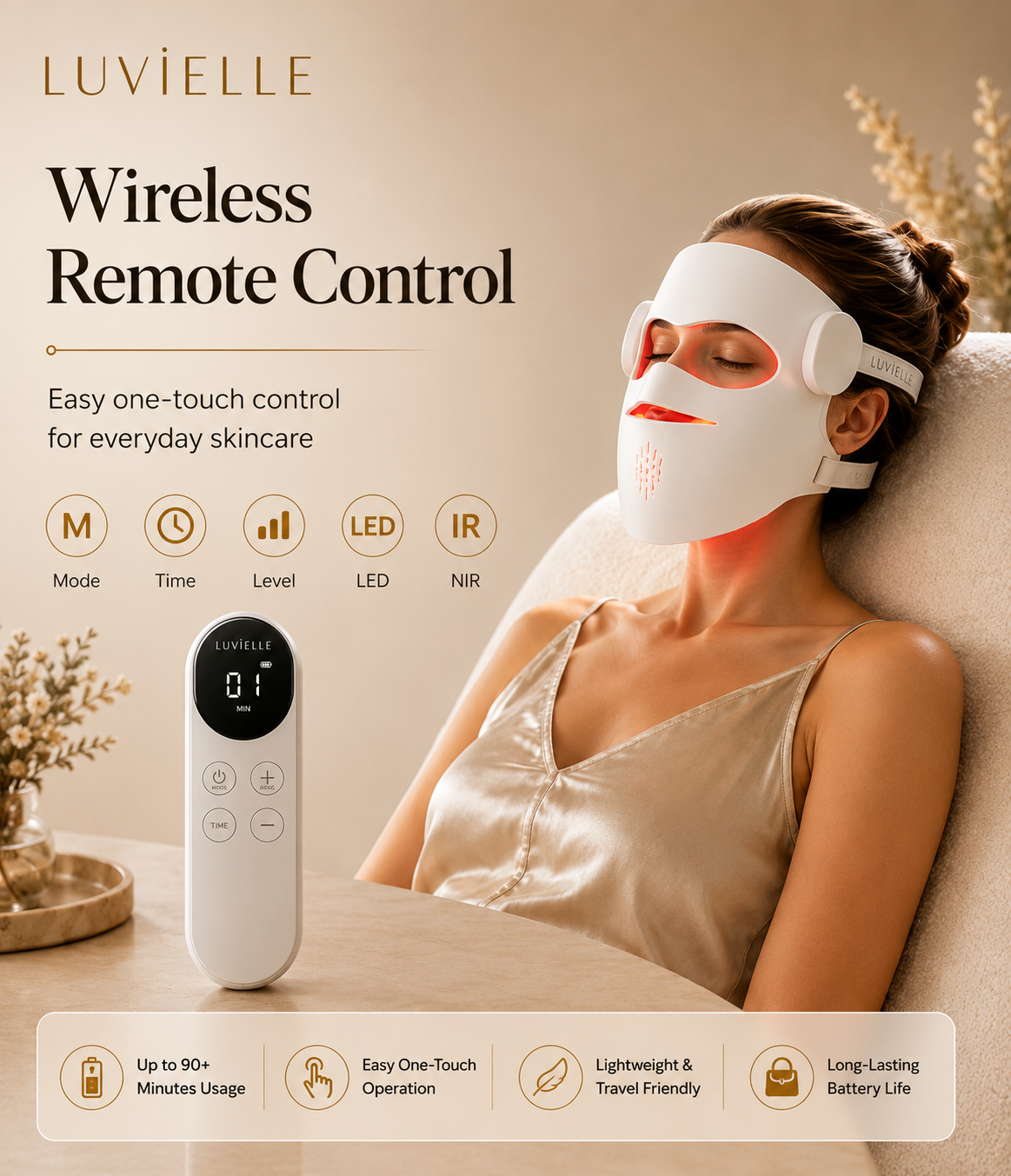 LUVIELLE 4D Laser Light Therapy Mask — Medical-Grade VCSEL Technology for Anti-Aging & Skin Renewal